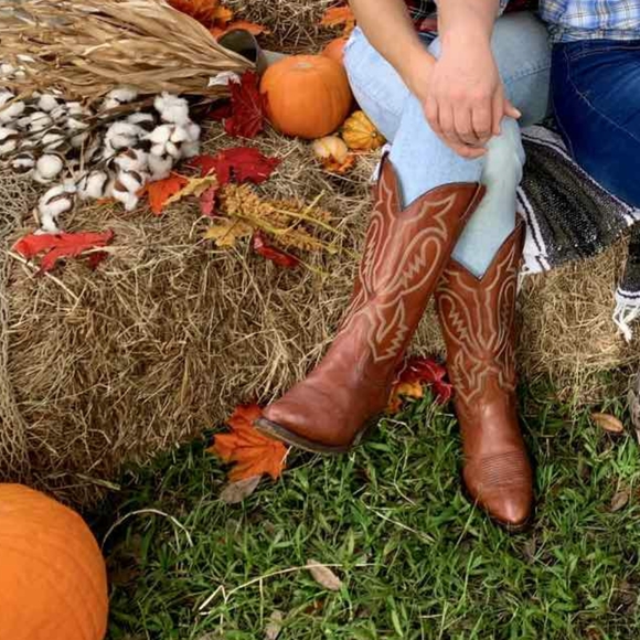 Texas Shoes - Texas brown leather cowboys boots camel brown